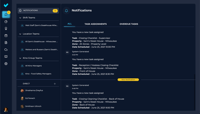 Notifications for Task Assignments & Overdue Task Warnings